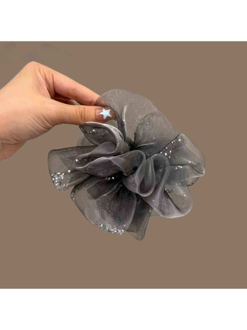 Gifty - Mesh Sparkle Polyester Scrunchie