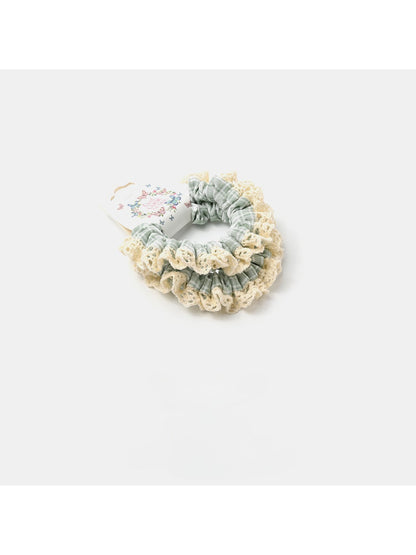 Gifty - Preppy Plaid Lace Scrunchie Set