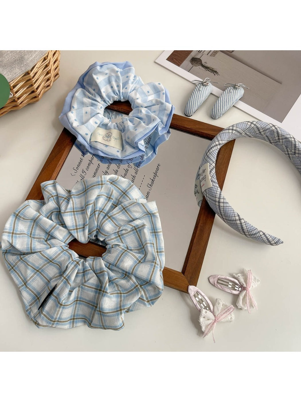 Hair clip with matching fabric and elegant gathered style