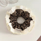 Gifty - Floral Print Pleated Lace Trim Fabric Scrunchie