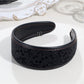 Gifty - Elegant Wide Faux Leather Bow Accent Headband
