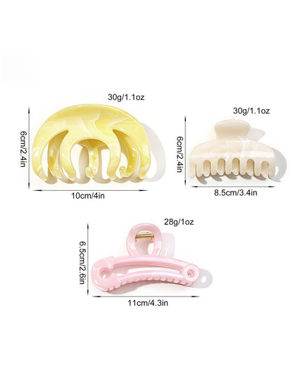 Beau - Glossy Marbled Pattern Hair Claw Clip