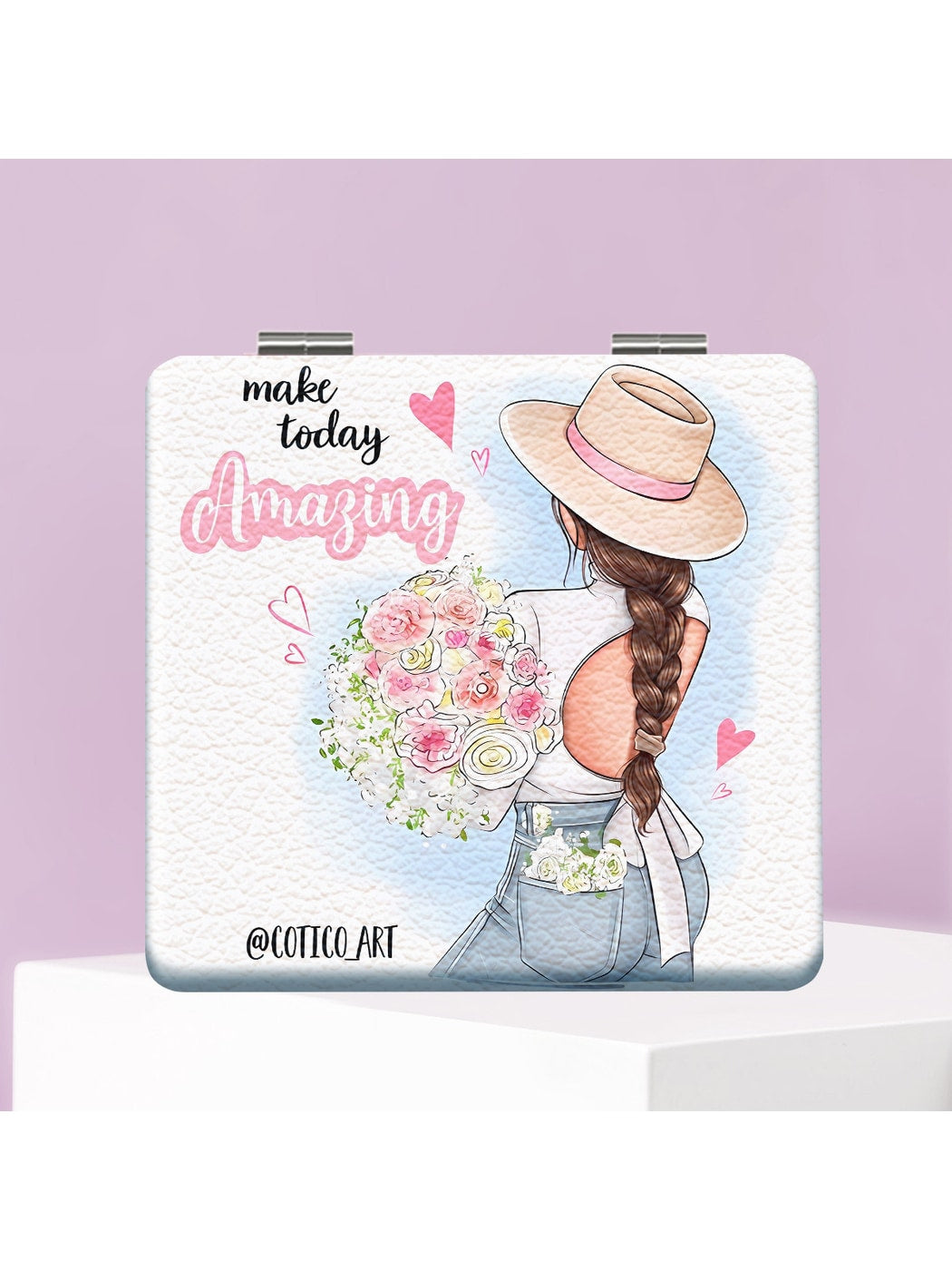 Mirroray - Cartoon Woman Print Makeup Mirror