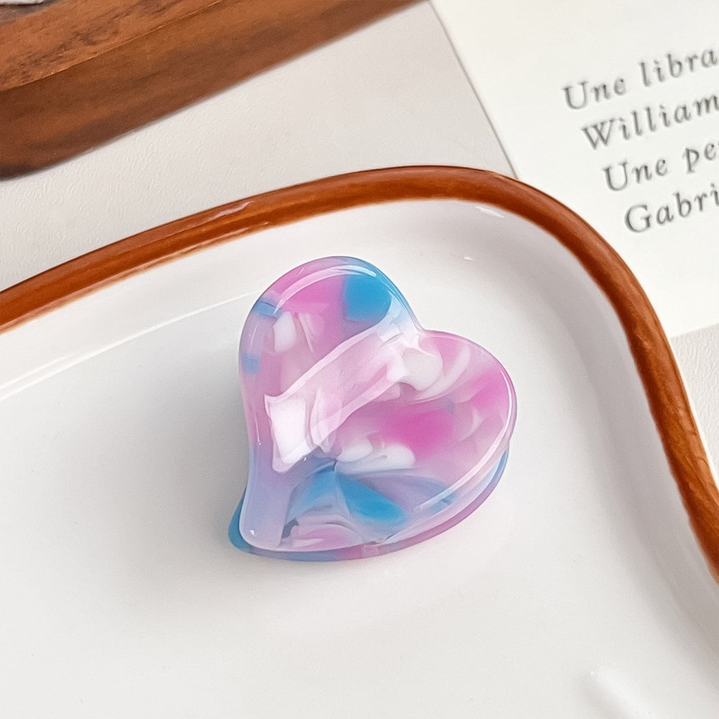 Beau - Glossy Heart Shaped Pastel Claw Clip