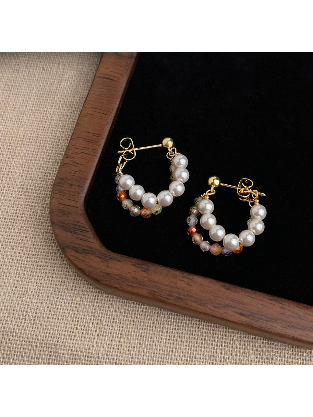 Earedge - Elegant Colorful Beaded Hoop Earrings