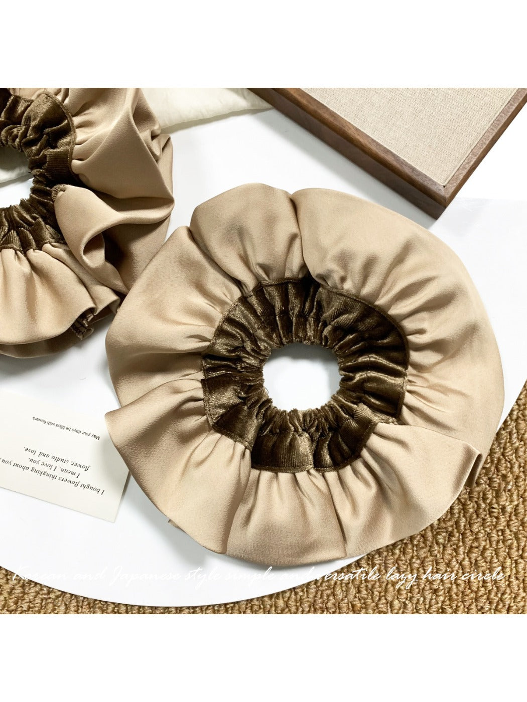 Gifty - Coffee Satin Velvet Hair Ring