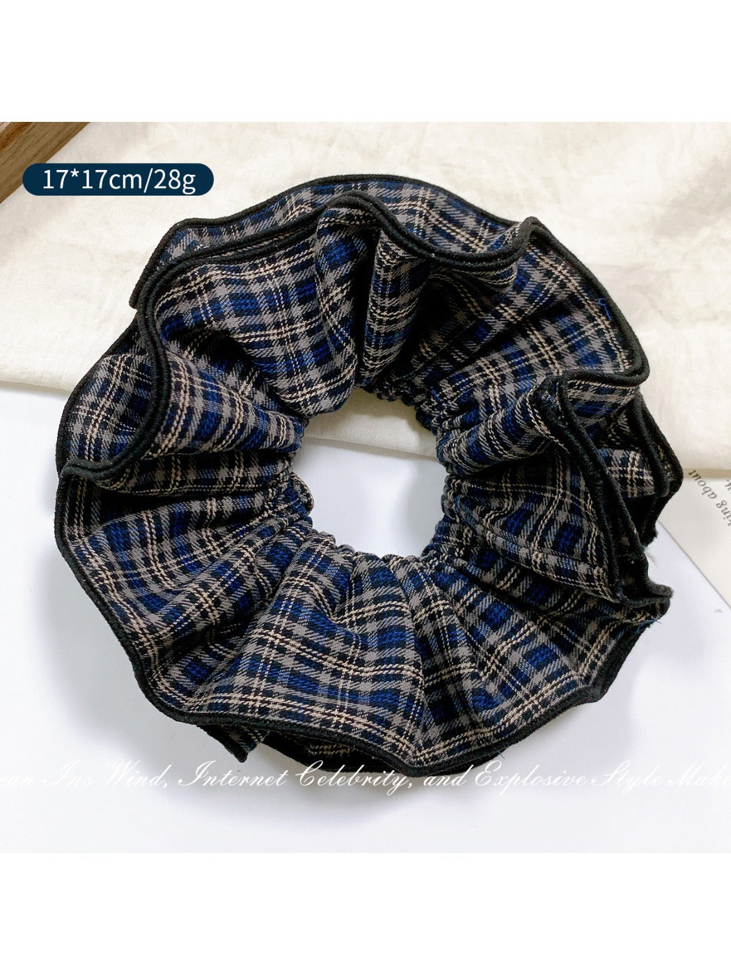 Gifty - Double-layer Plaid Hair Ring