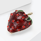 Brovia - Strawberry Rhinestone Accent Alloy Brooch
