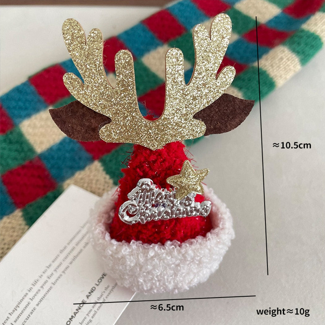 Beau - Red Christmas Theme Bow Detail Hair Clip