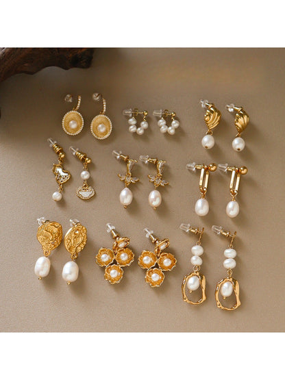 Earedge - Vintage Irregular Sculpted Drop Earrings