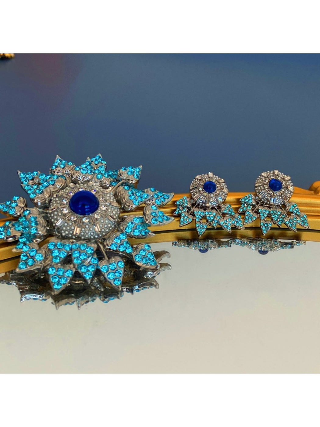Brovia - Vintage Snowflake Alloy Brooch Earrings