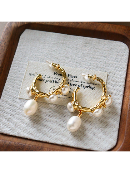Earedge - Vintage Geometric Drop Detail Stud Earrings