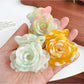 Side view of Beau flower-shaped claw clip highlighting curved petals and clasp mechanism