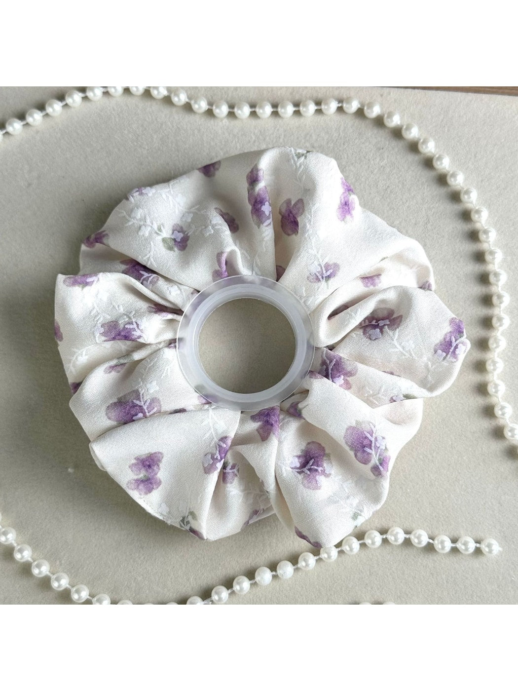 Gifty - Cherry Print Polyester Fabric Scrunchie
