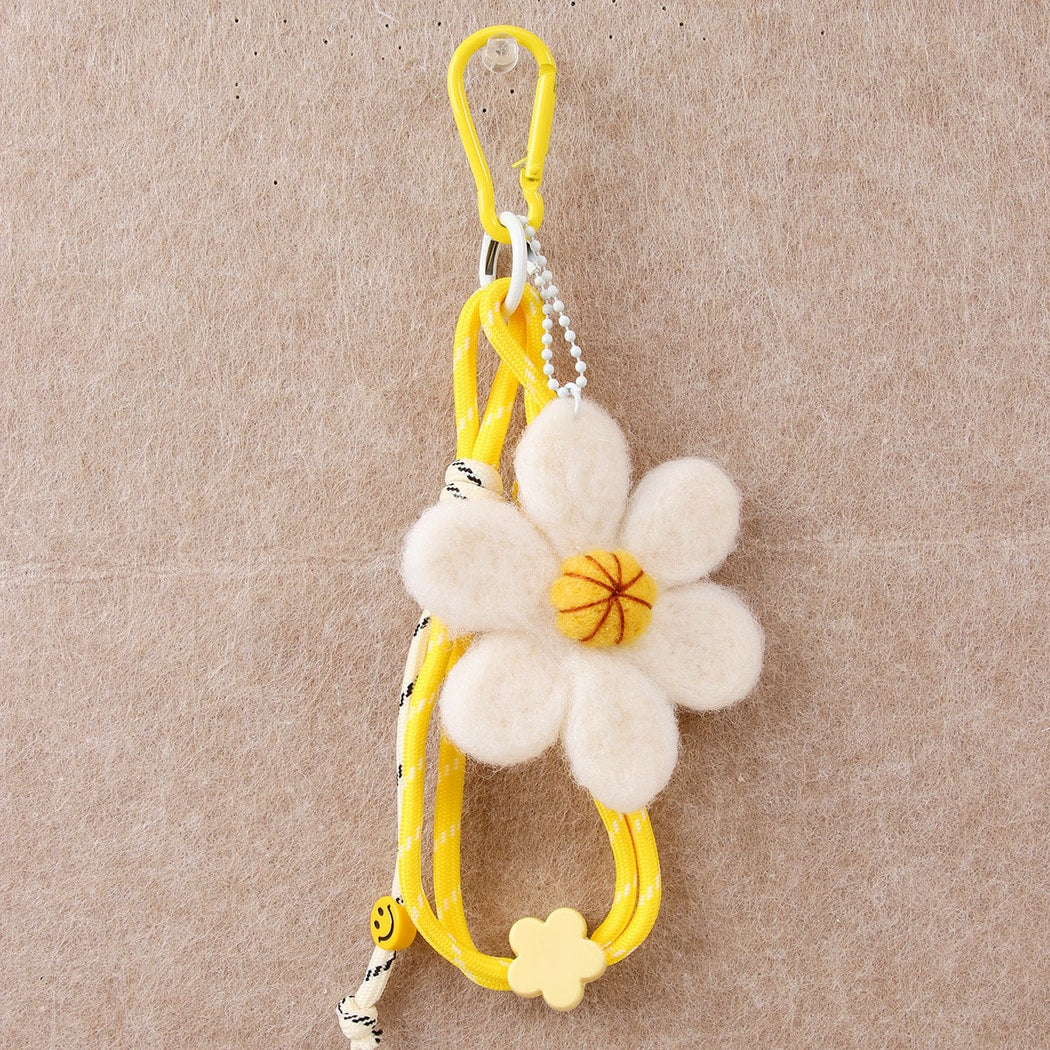Keypus - Cartoon Daisy Flower Hanging Bag Charm Keychain