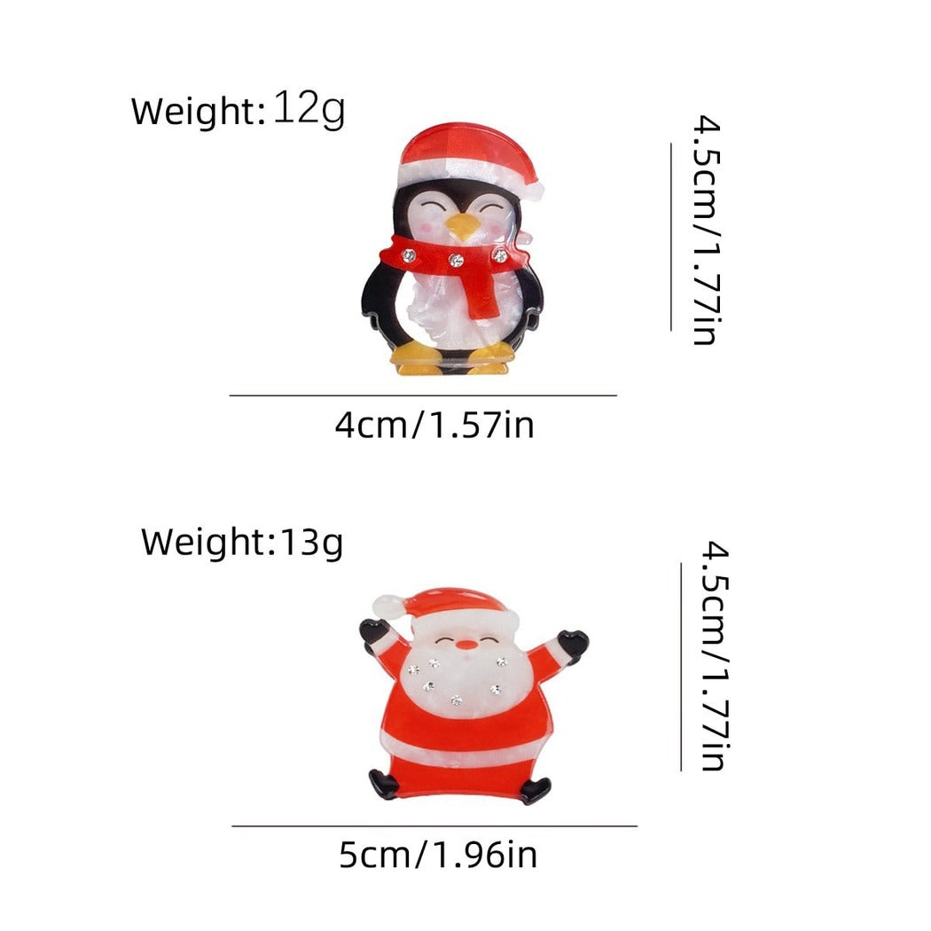 Beau - Christmas Santa Cartoon Claw Clip