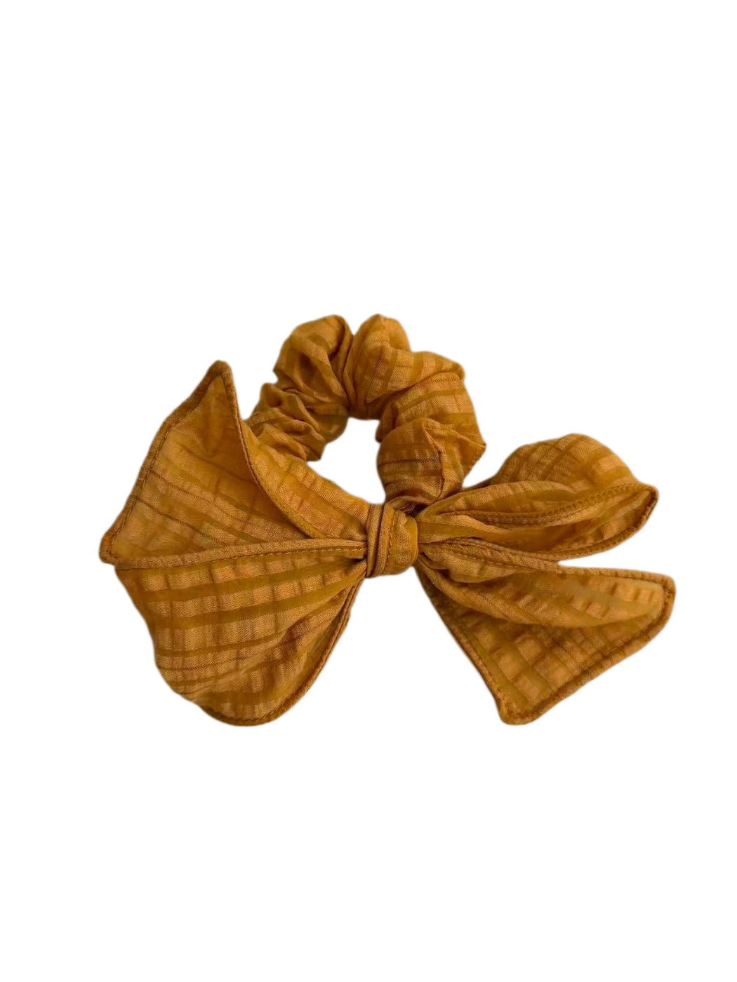 Gifty - Pleated Bow Polyester Fabric Scrunchie