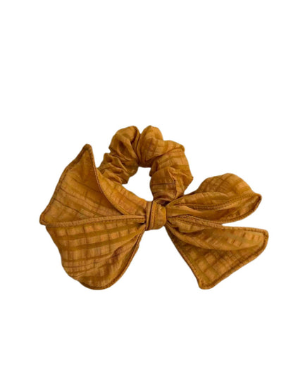 Gifty - Pleated Bow Polyester Fabric Scrunchie