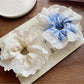 Gifty - Double Layer Plaid Trim Scrunchie