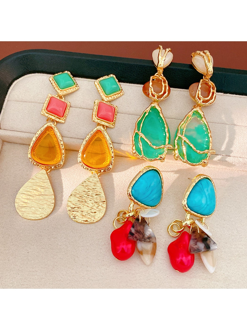 Earedge - Geometric Vintage Style Triangle Tassel Earrings