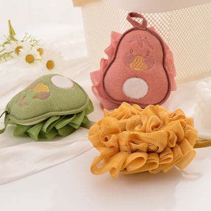 Papo - Pear Shaped Ruffle Mesh Bath Pouf