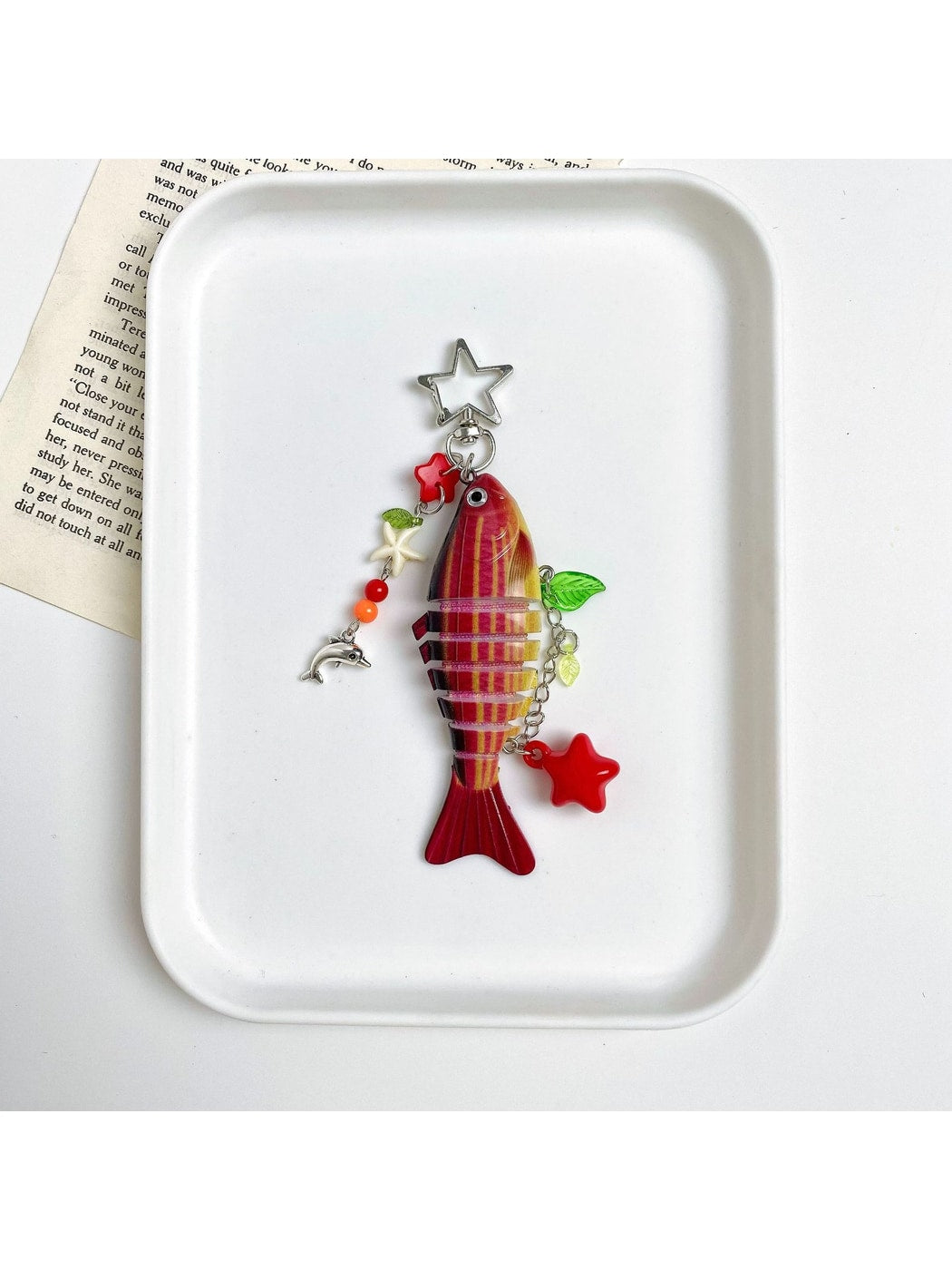 Keypus - Alloy Plastic Fish Bag Hanging Charm Keychain