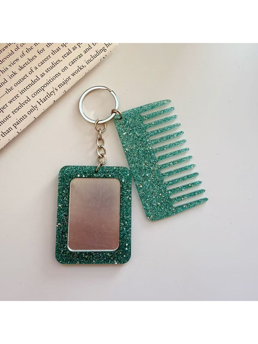 Keypus - Rectangular Glitter Comb Keychain