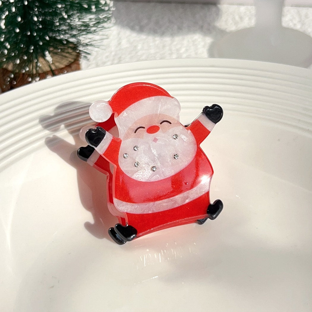 Beau - Christmas Santa and Penguin Claw Clip
