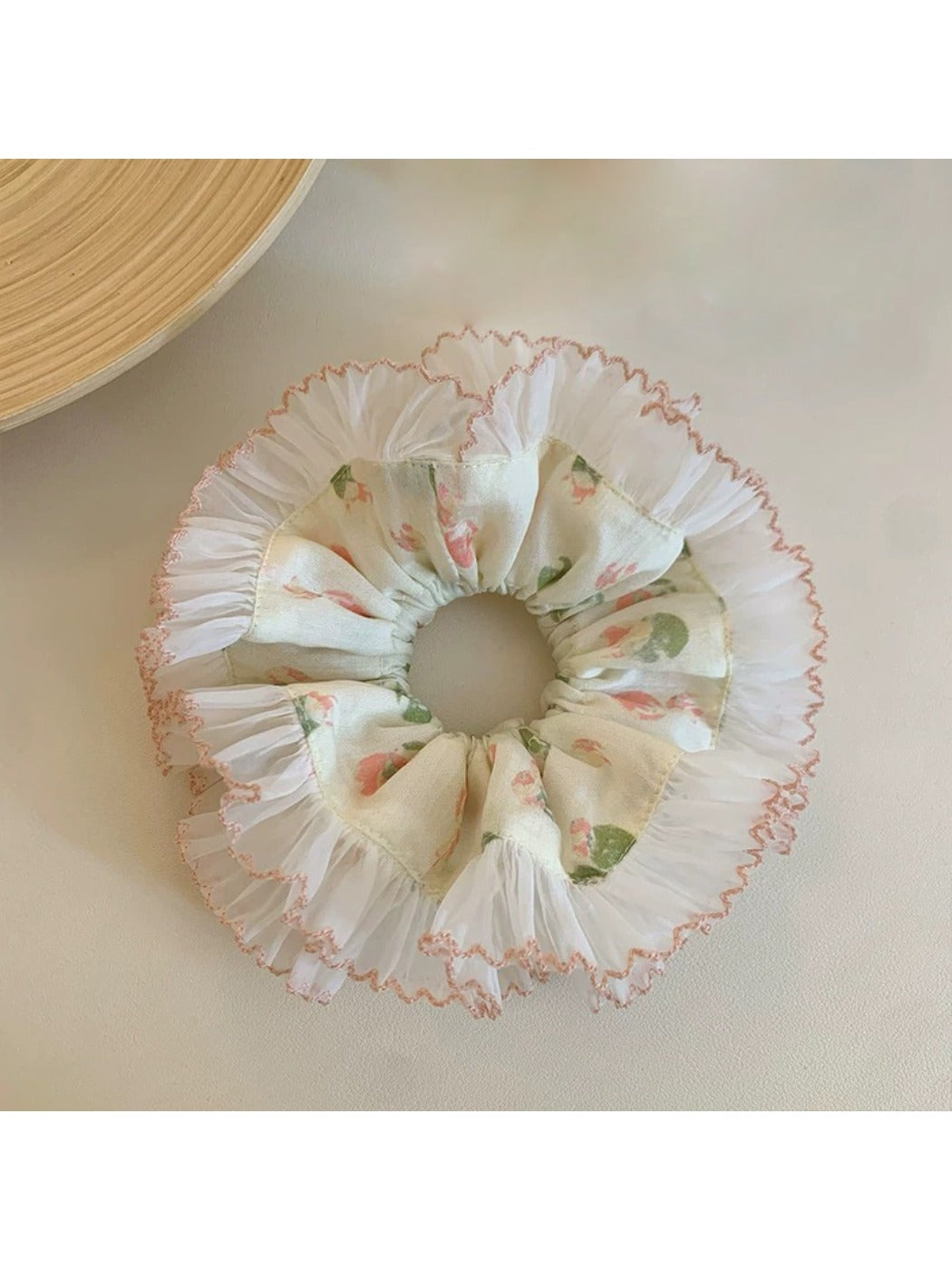 Gifty - Floral Print Scrunchie Hair Band French Style