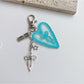 Keypus - Heart Pendant Bow Detail Bag Charm Keychain