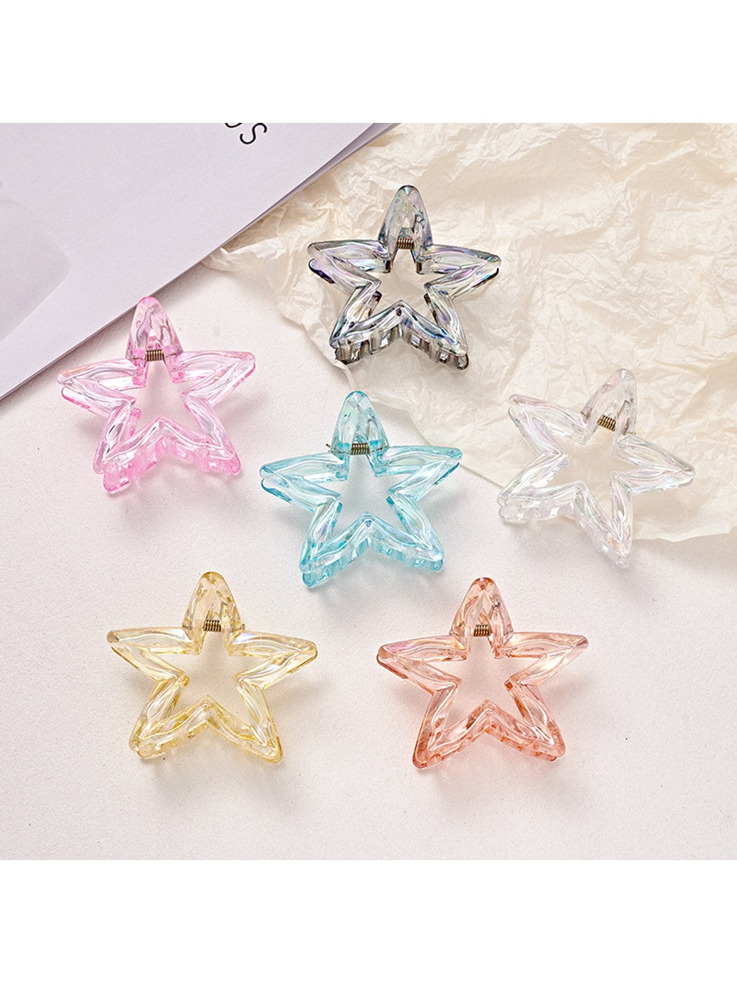 Beau - Transparent Star Shape Plastic Claw Hair Clip