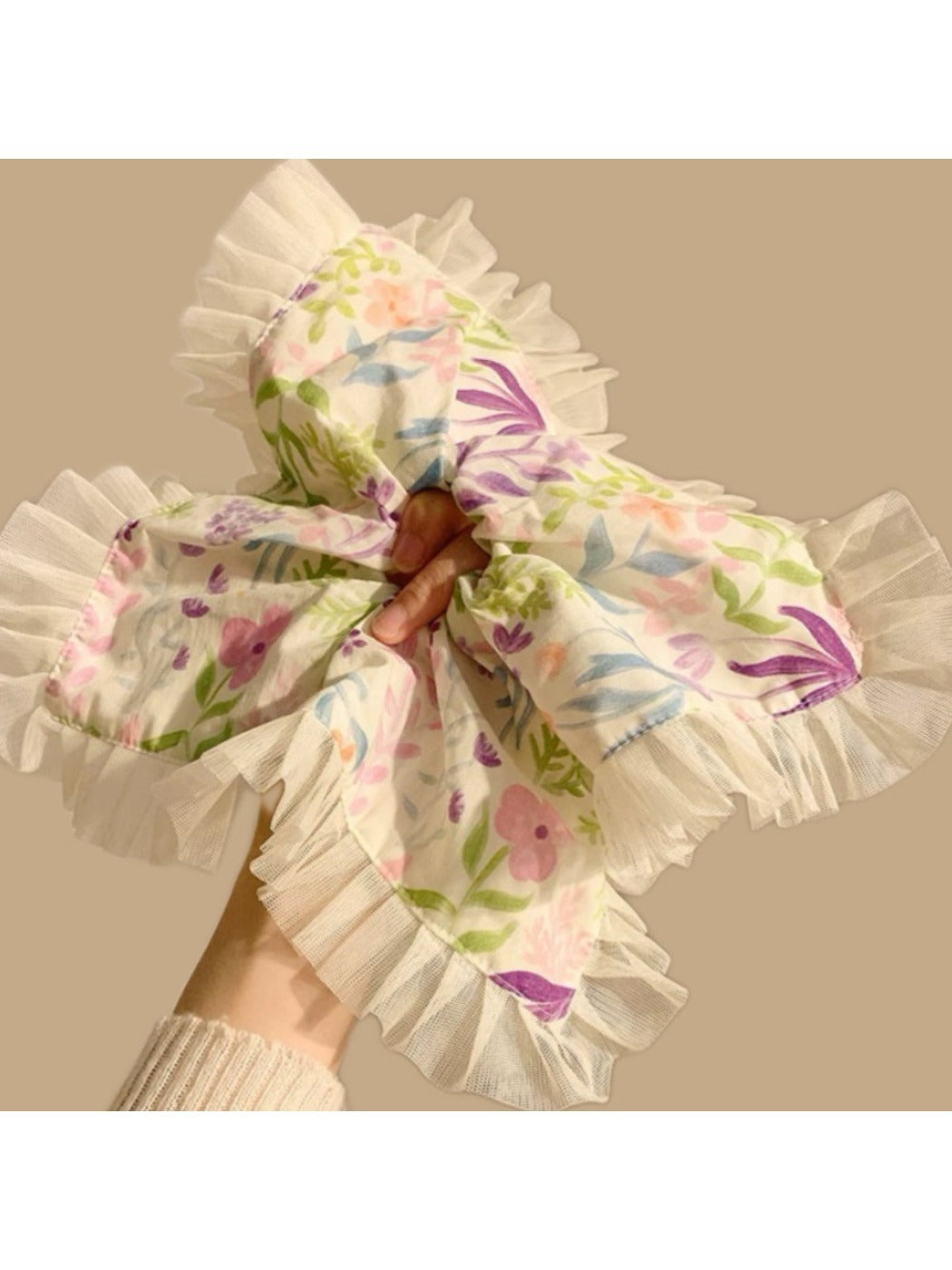 Gifty - French Minimalist Floral Oversized Square Hair Tie