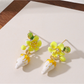 Earedge - Glossy Strawberry Floral Alloy Stud Earrings