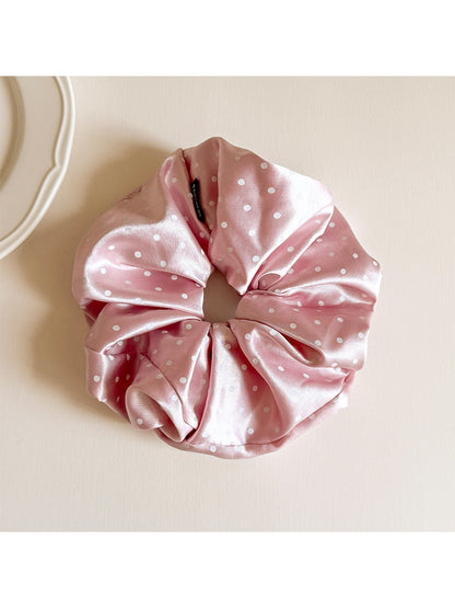 Gifty - Satin Finish Polka Dot Polyester Scrunchie