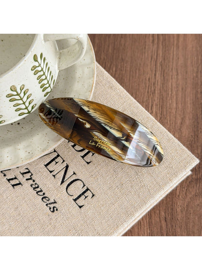 Beau - Modern Oval Acetate Alloy Hair Clip