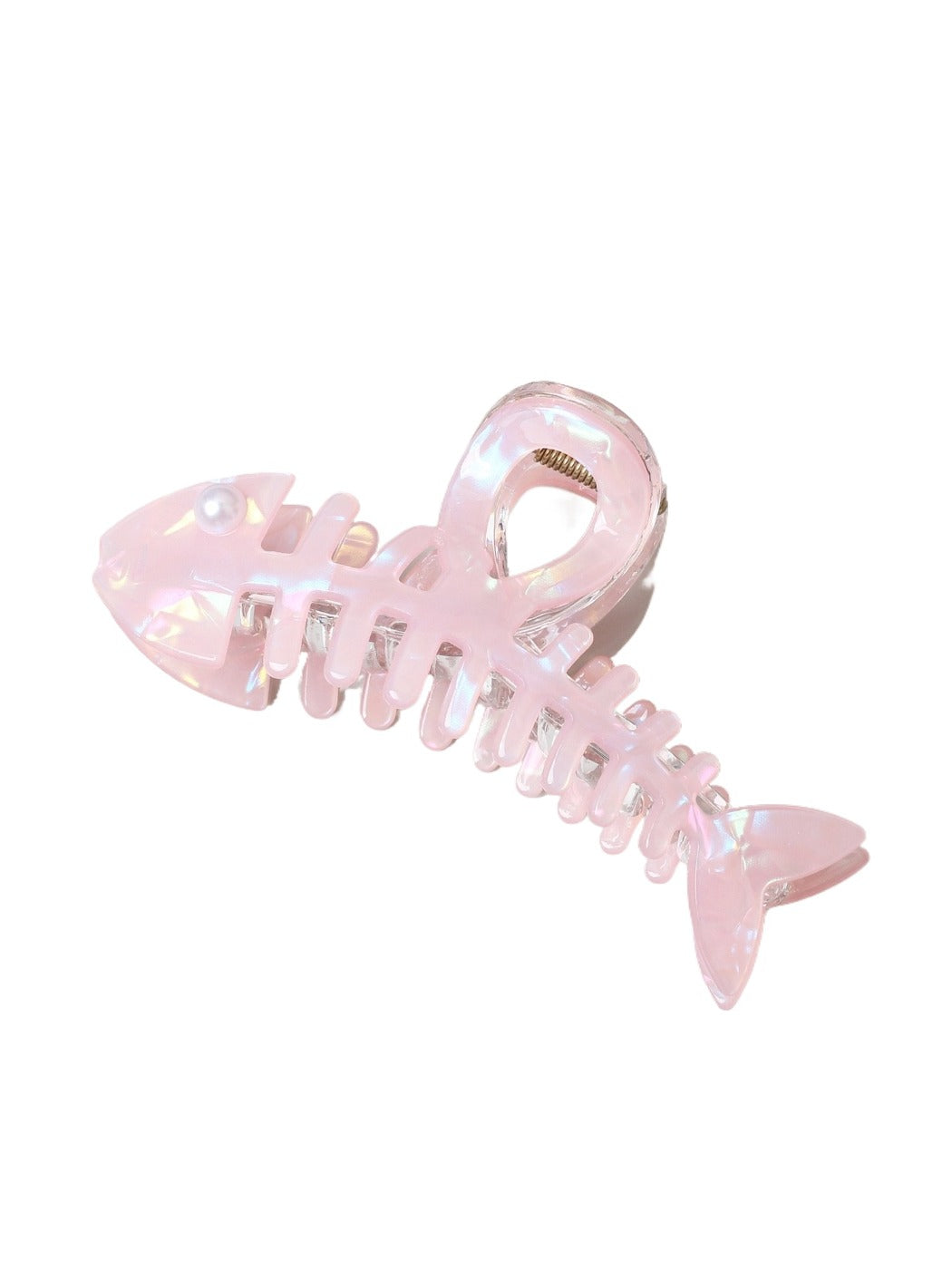 Beau hair clip angled to show glossy finish and color variations