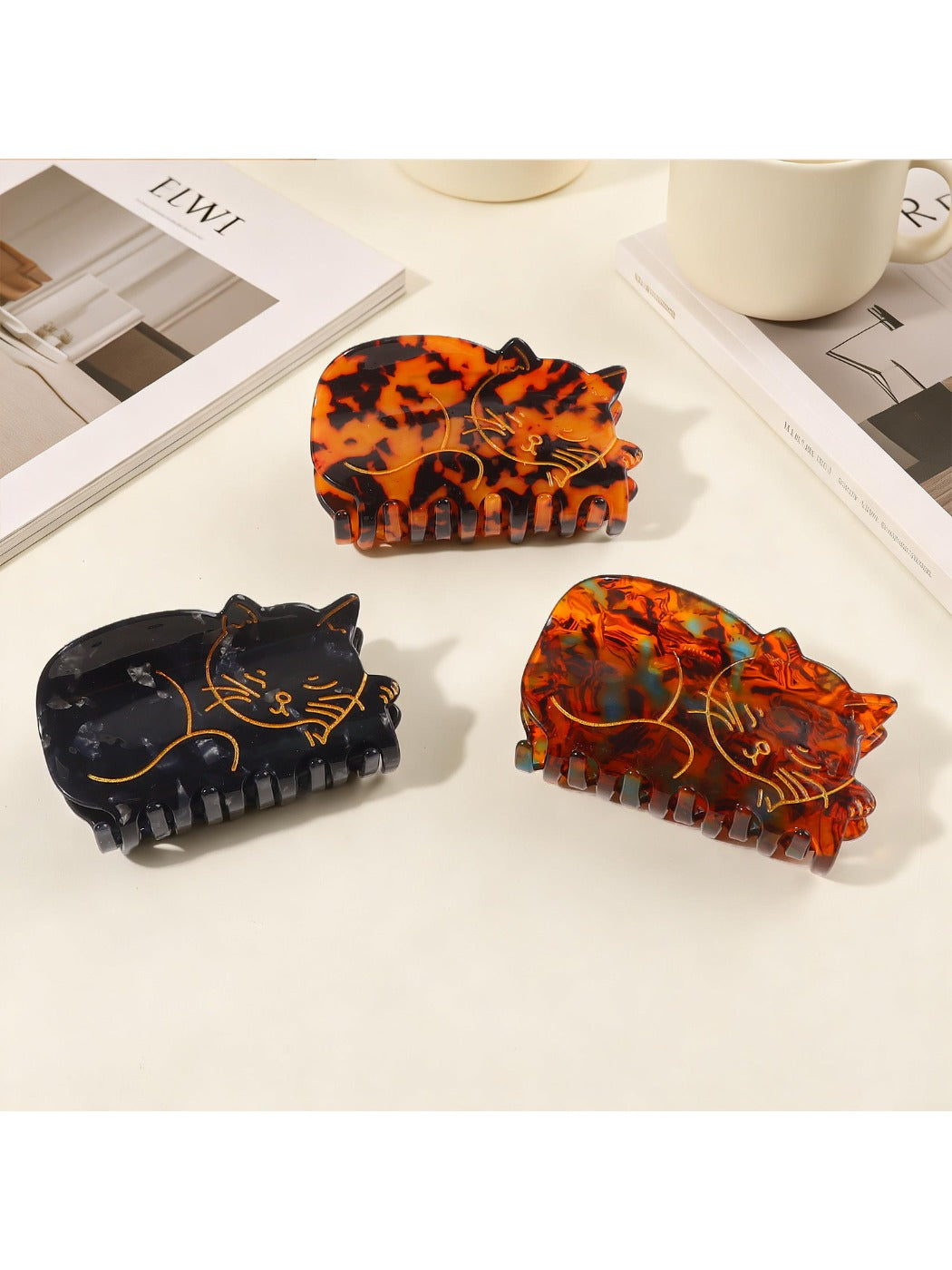 Beau - Adorable Cat Shaped Hair Claw Clip