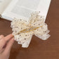 Beau - Beige Mesh Bow Decorative Banana Clip