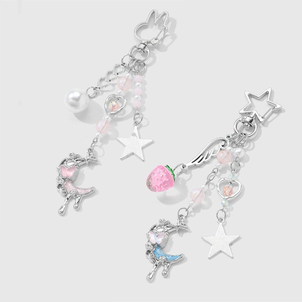 Keypus - Sweet Style Moon and Star Charm Keychain