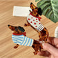 Close-up of Beau dachshund claw clip showing detailed dog face and ears