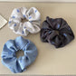 Gifty - Bow Print Scrunchie Striped Hair Tie