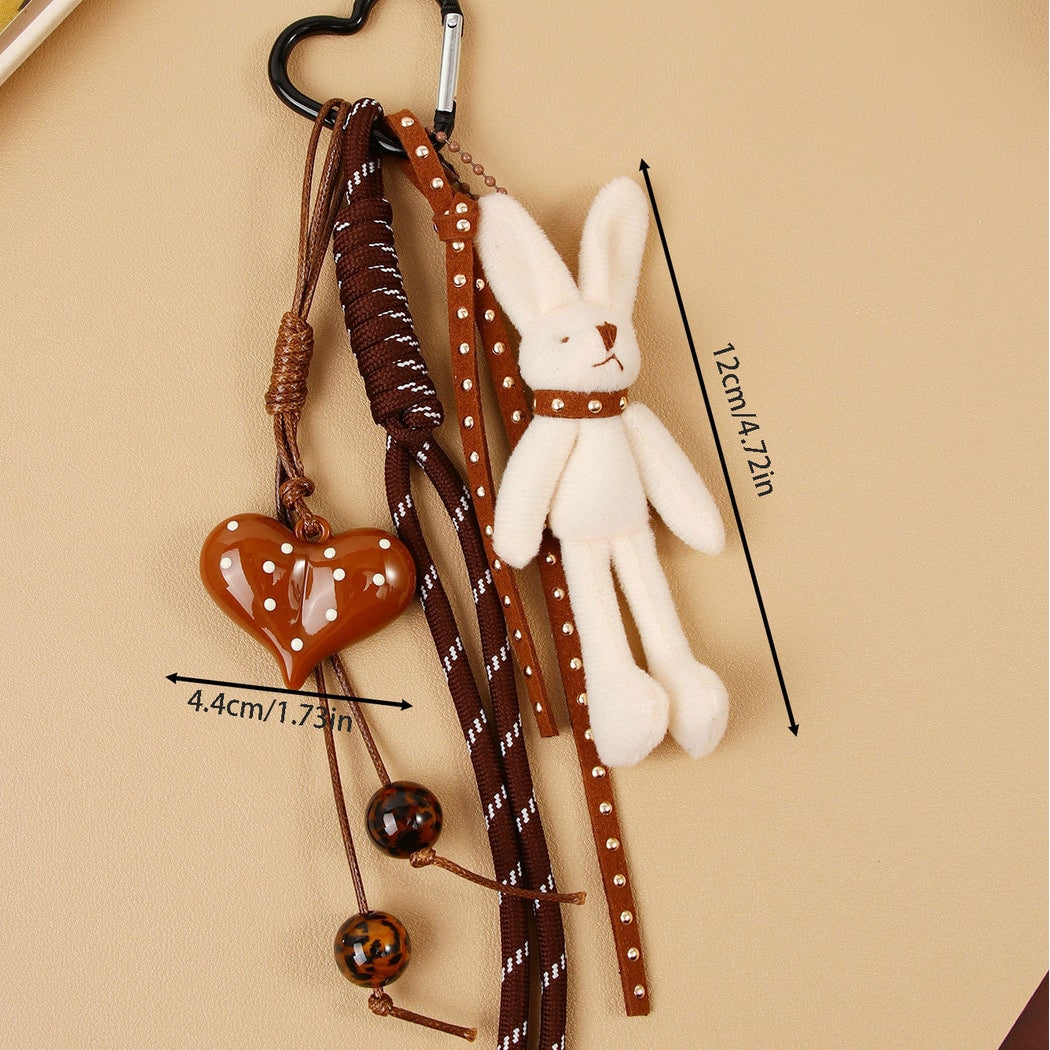 Keypus - Cartoon Rabbit Heart Pendant Bag Charm Keychain