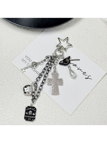 Keypus - Punk Cross Charm Chain Keychain