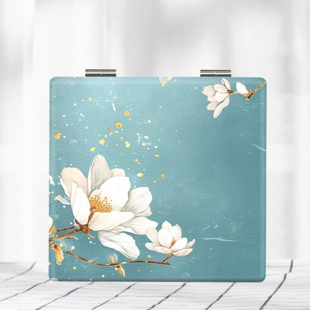 Mirroray - Rectangle Blossom Pattern Travel Makeup Mirror
