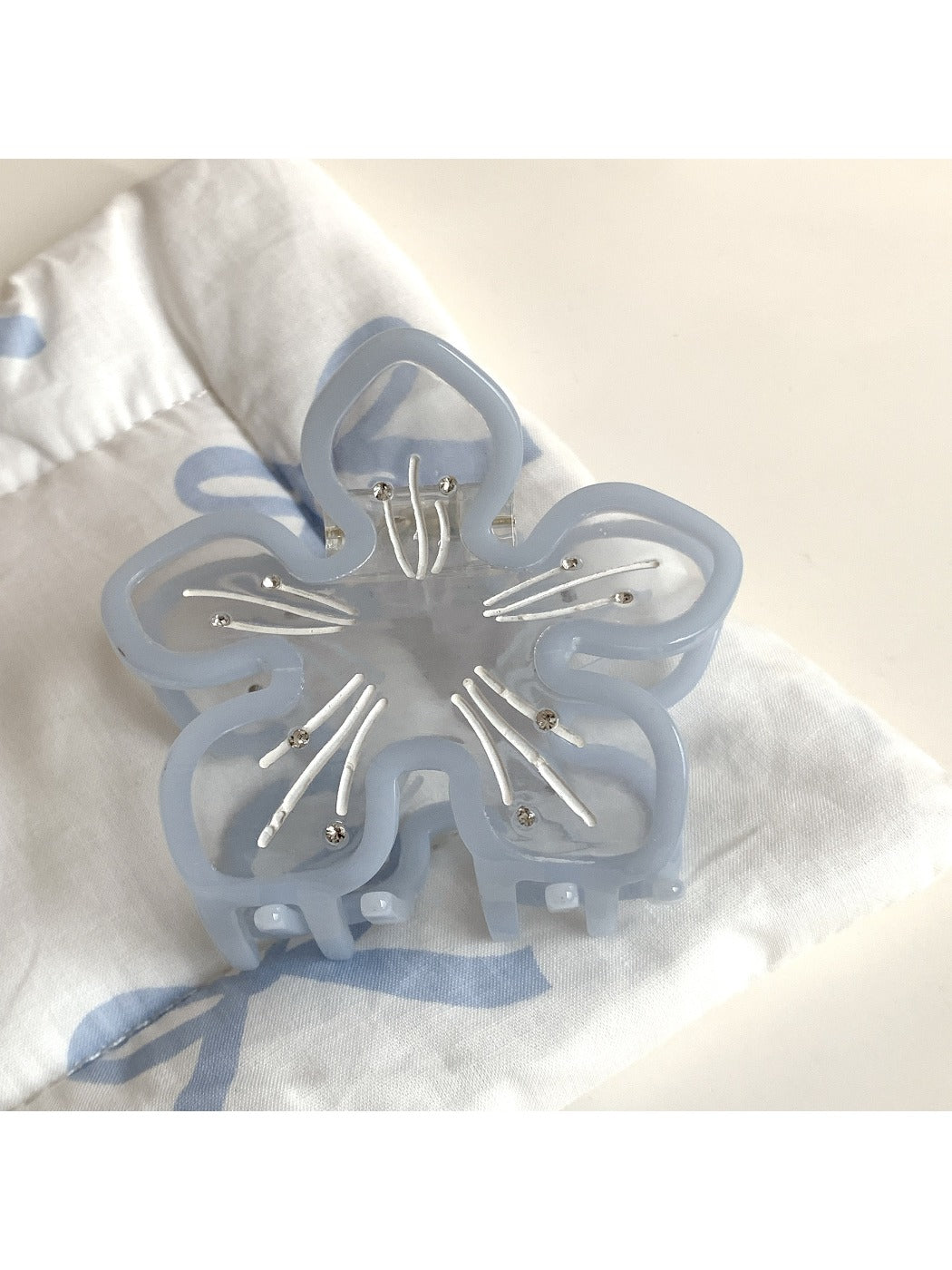 Beau - Iridescent Transparent Flower-Shaped Hair Clip
