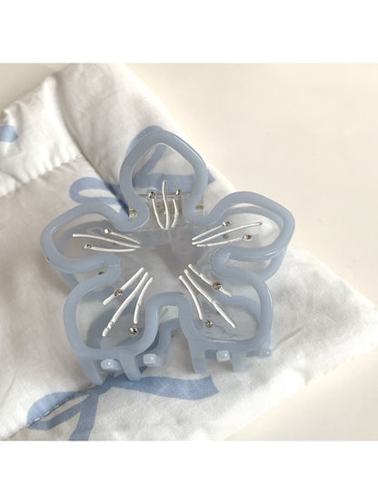 Beau - Iridescent Transparent Flower-Shaped Hair Clip
