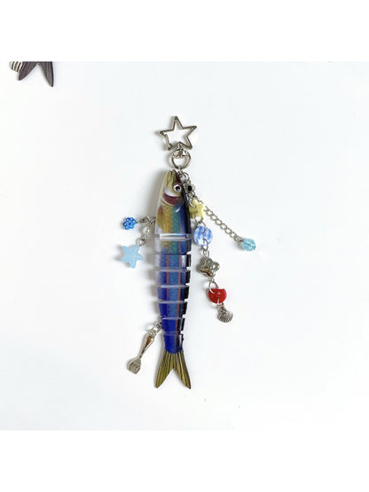 Keypus - Segmented Fish Bag Charm Keychain