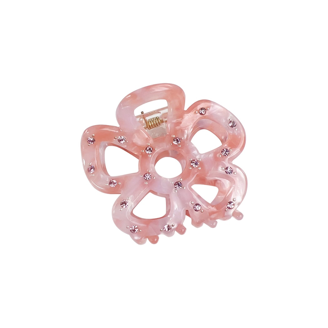 Beau - Openwork Flower Acetate Plate Claw Clip