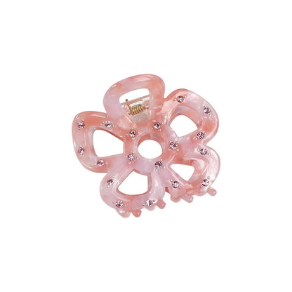 Beau - Openwork Flower Acetate Plate Claw Clip