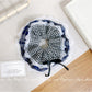 Gifty - Navy Plaid Scrunchie with Lace Trim